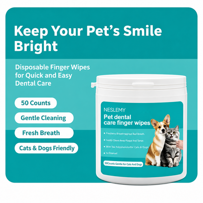 NESLEMY|Pet Dental Care  Finger Wipes