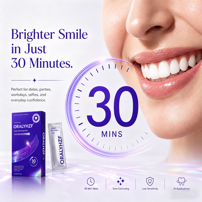 ORALYHZF Purple Whitening Strips – 30-Minute Low-Sensitivity Teeth Whitening