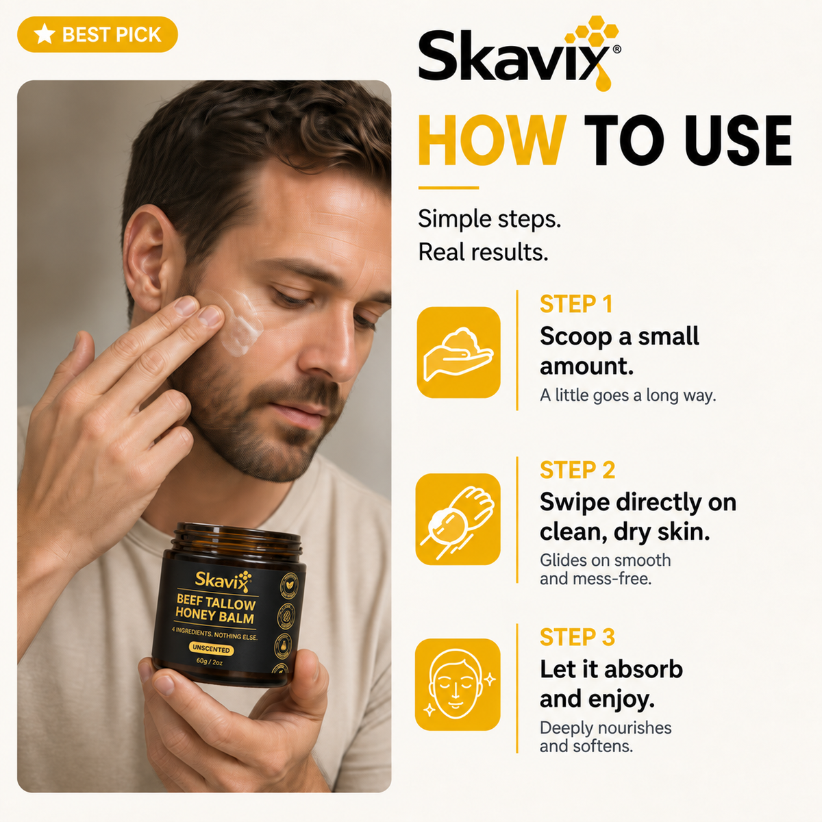 Skavix|Beef Tallow Honey Balm for Men🍯