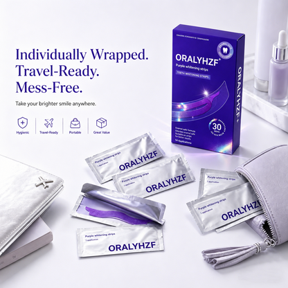 ORALYHZF Purple Whitening Strips – 30-Minute Low-Sensitivity Teeth Whitening