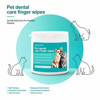NESLEMY|Pet Dental Care  Finger Wipes