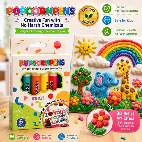 BBOJI Popcorn Pen – Fun 3D Bubble Popcorn Drawing Pen