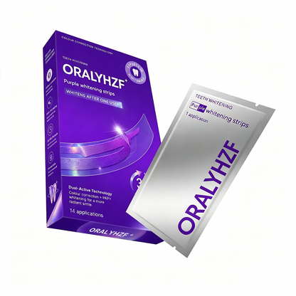 ORALYHZF Purple Whitening Strips – 30-Minute Low-Sensitivity Teeth Whitening