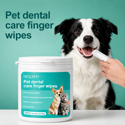 NESLEMY|Pet Dental Care  Finger Wipes