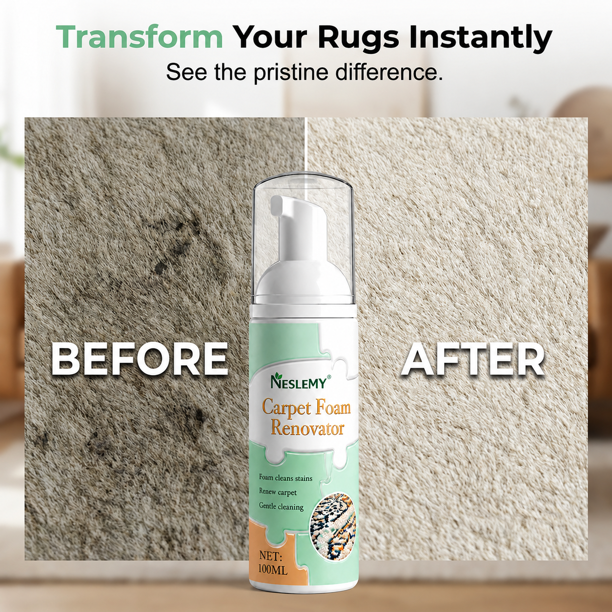 NESLEMY | 🔥Limited Time Promotion 50% OFF🔥 Waterless Carpet Foam Stain Remover with Towel